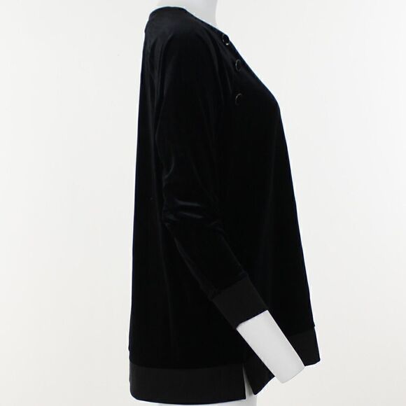 Anne Klein Button-Trim Velour Sweater - Picture 5 of 5